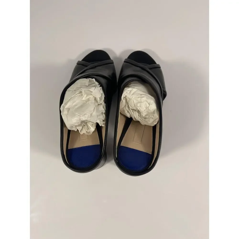 Stuart Weitzman Shoes Women's Size 5.5 Black SAM 75 Block Heel Slide Sandals New - Picture 4 of 9